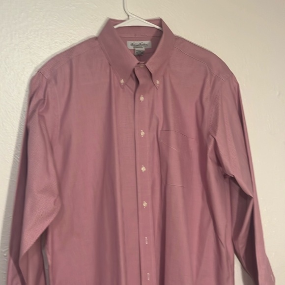 BROOKS BROTHERS Men’s Pink/Purple Button Front Shirt Size 17.5 - Picture 1 of 10